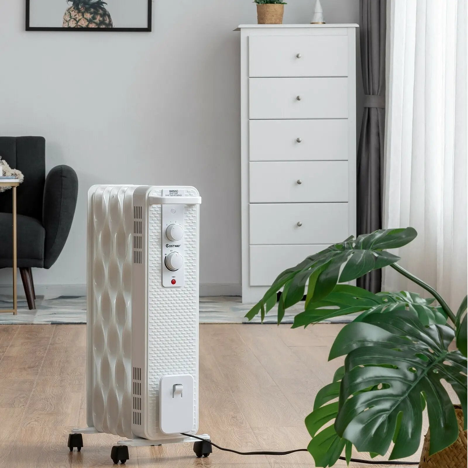1500 W Oil-Filled Heater Portable Radiator Space Heater with Adjustable Thermostat by DirectDeals