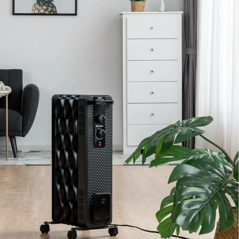 1500 W Oil-Filled Heater Portable Radiator Space Heater with Adjustable Thermostat by DirectDeals