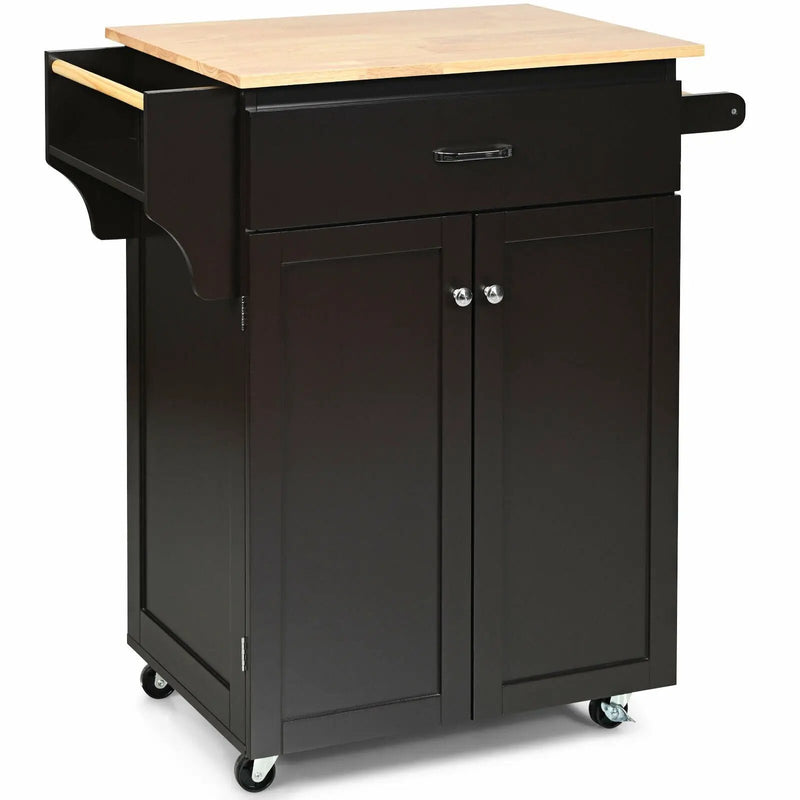 Utility Rolling Storage Cabinet Kitchen Island Cart with Spice Rack by DirectDeals