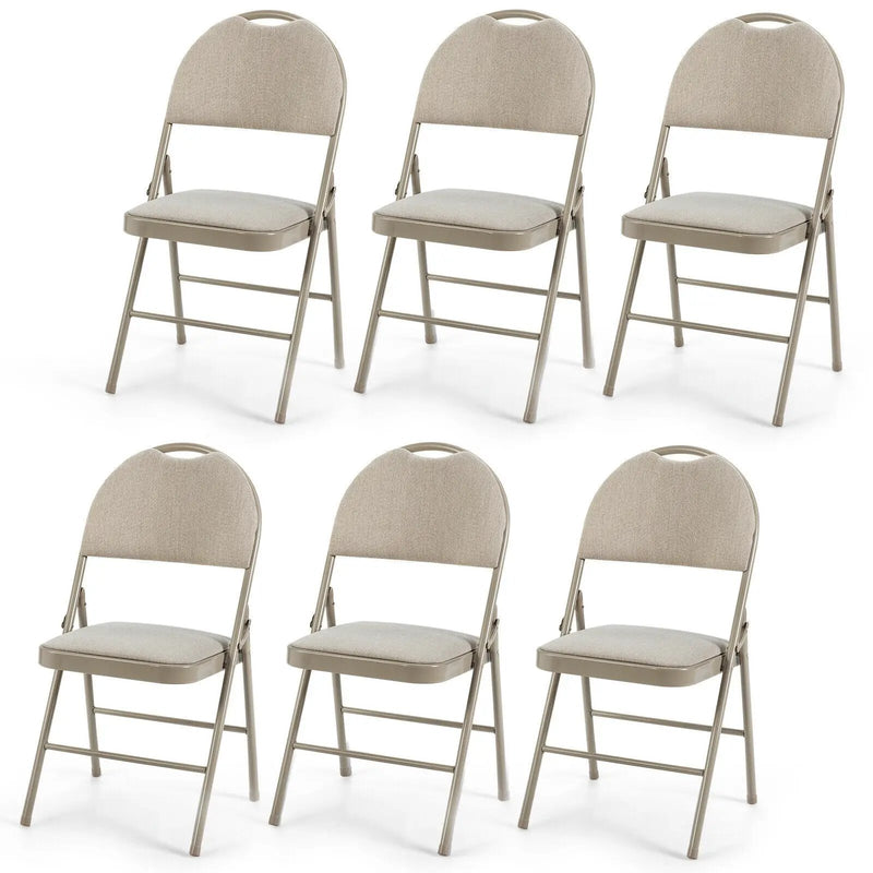 Set of 6 Folding Fabric Upholstered Metal Chairs by DirectDeals