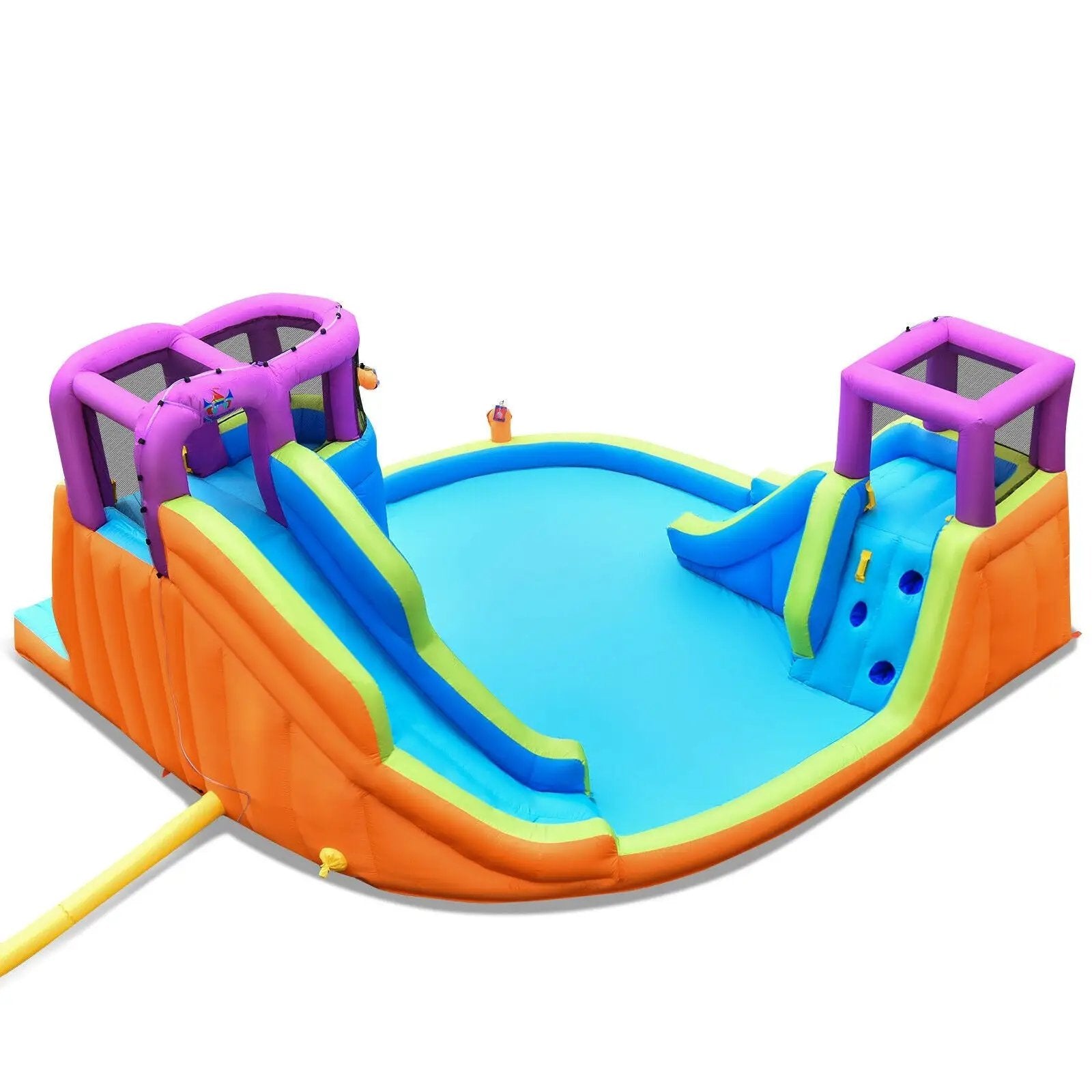 6-in-1 Inflatable Dual Water Slide Bounce House Without Blower by DirectDeals