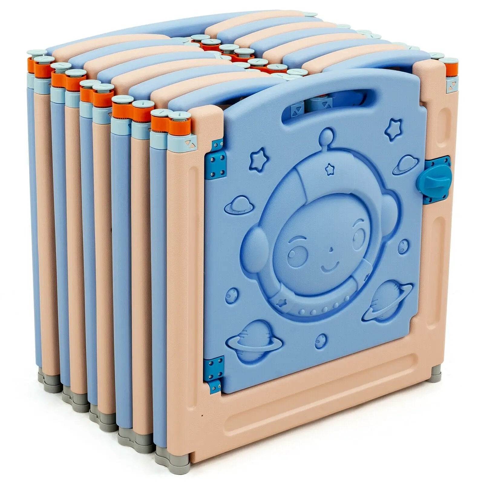 18-Panel Foldable Baby Playpen Kids Activity Center with Lockable Door by DirectDeals