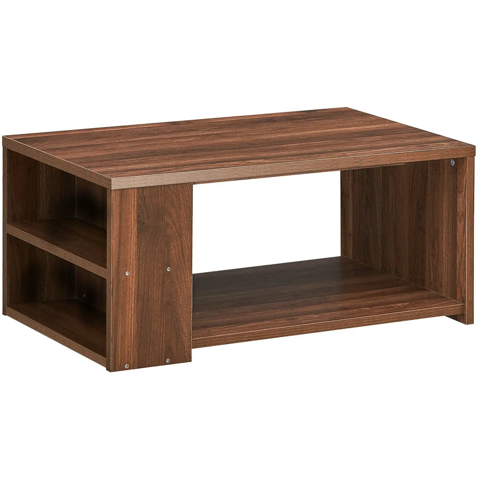 Coffee Table Sofa Side Table with Storage Shelves by DirectDeals