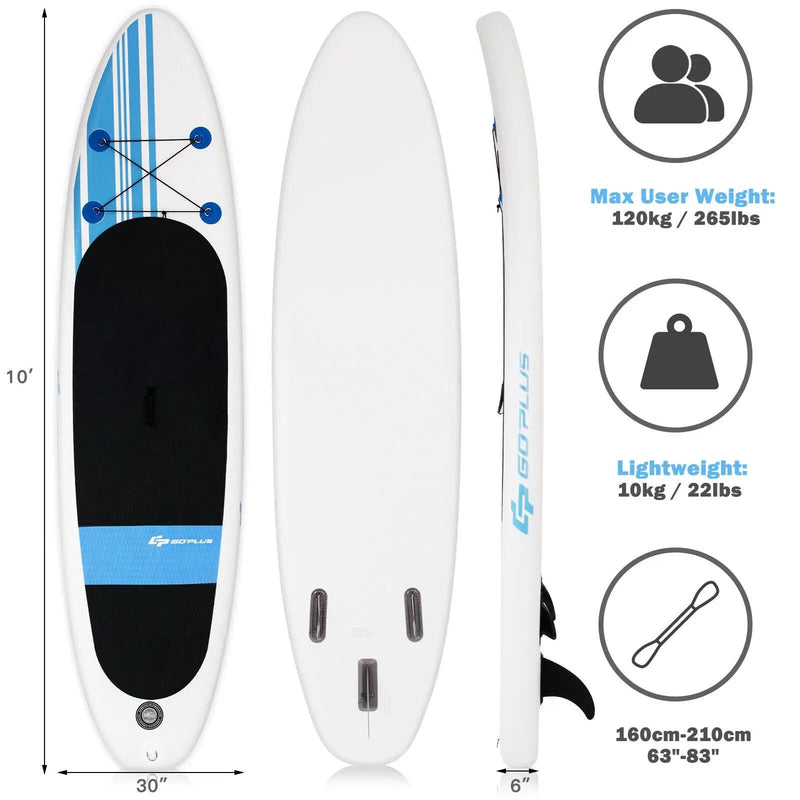 10 Feet Inflatable Stand Up Paddle Board with Carry Bag by DirectDeals