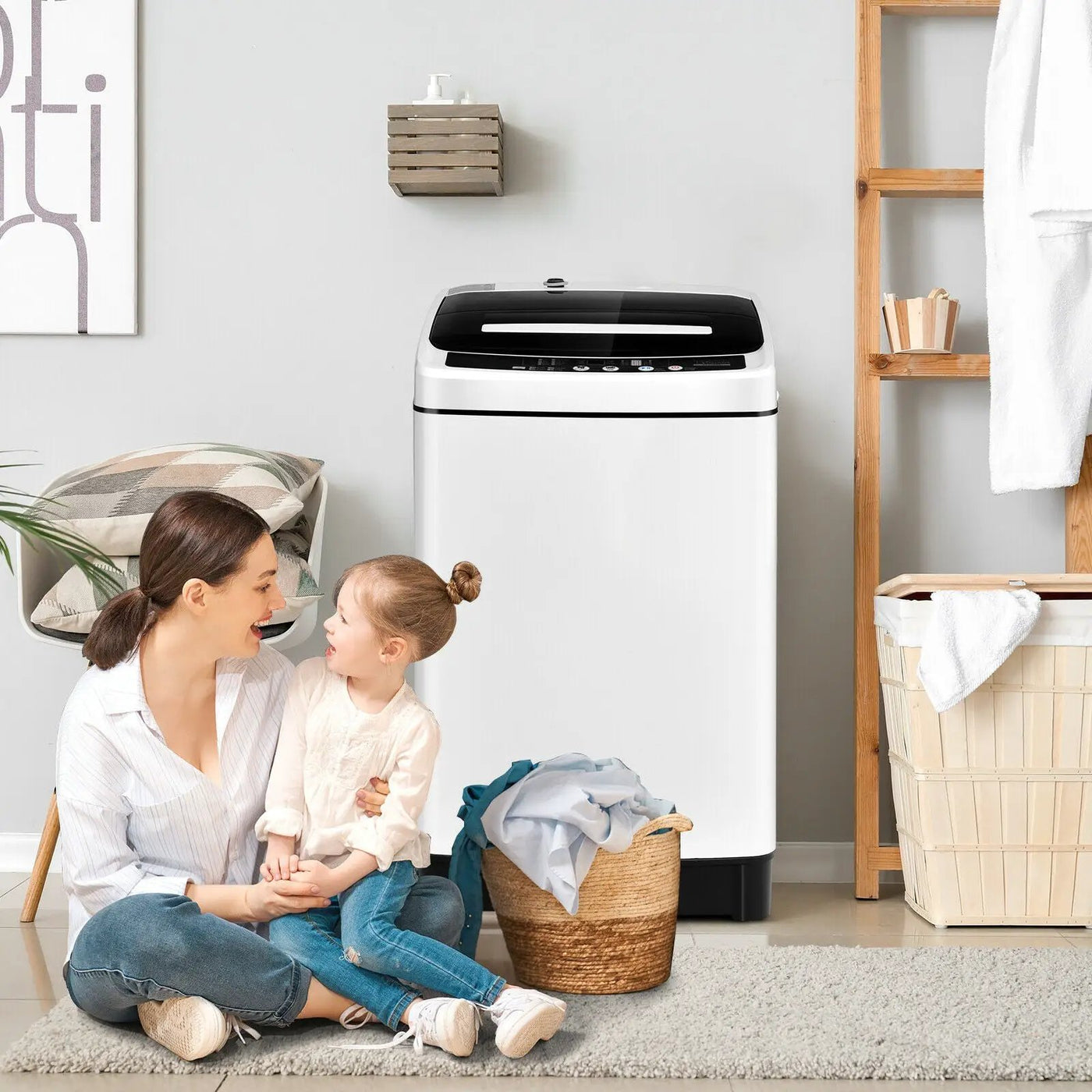 Full-Automatic Washing Machine 1.5 Cubic Feet 11 LBS Washer by DirectDeals