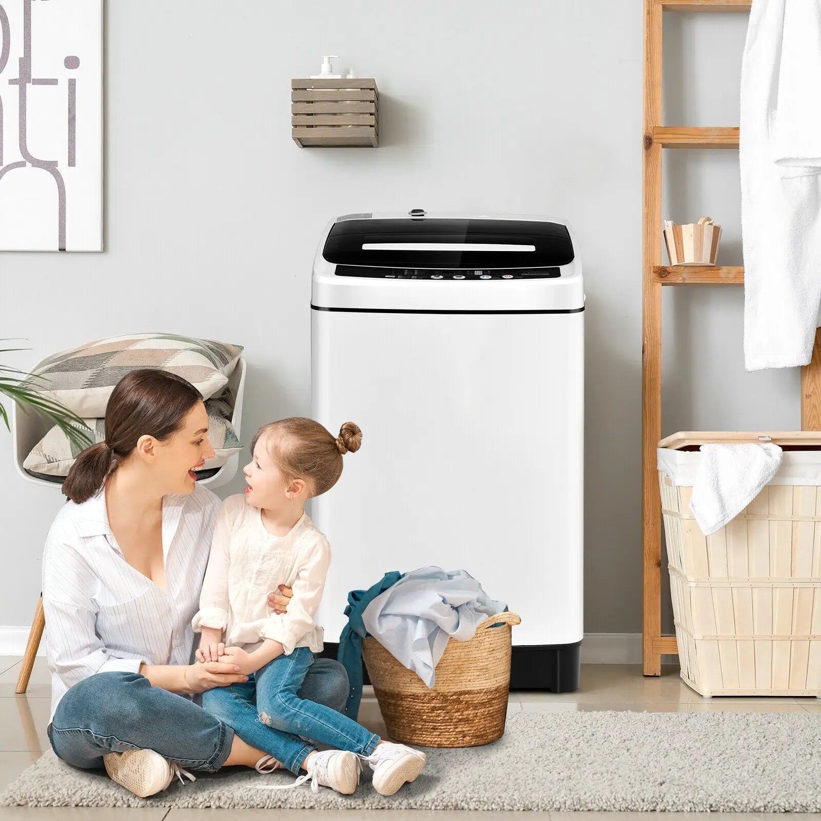 Full-Automatic Washing Machine 1.5 Cubic Feet 11 LBS Washer by DirectDeals