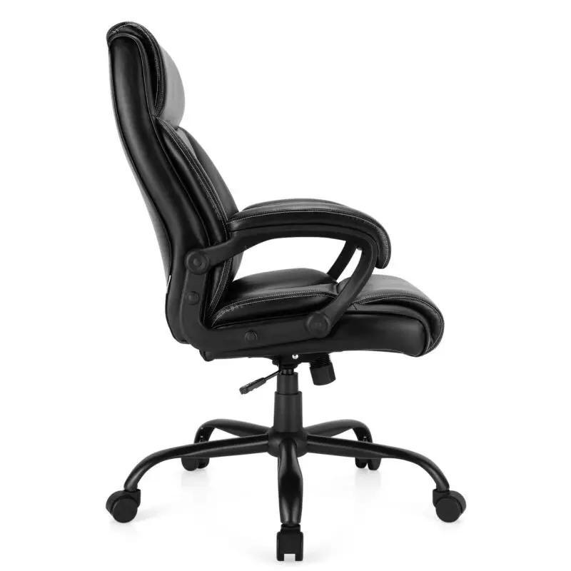 400 Pounds Big and Tall Adjustable High Back Leather Office Chair by DirectDeals
