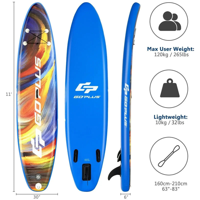 Inflatable Stand Up Paddle Board with Backpack and Aluminum Paddle Pump by DirectDeals