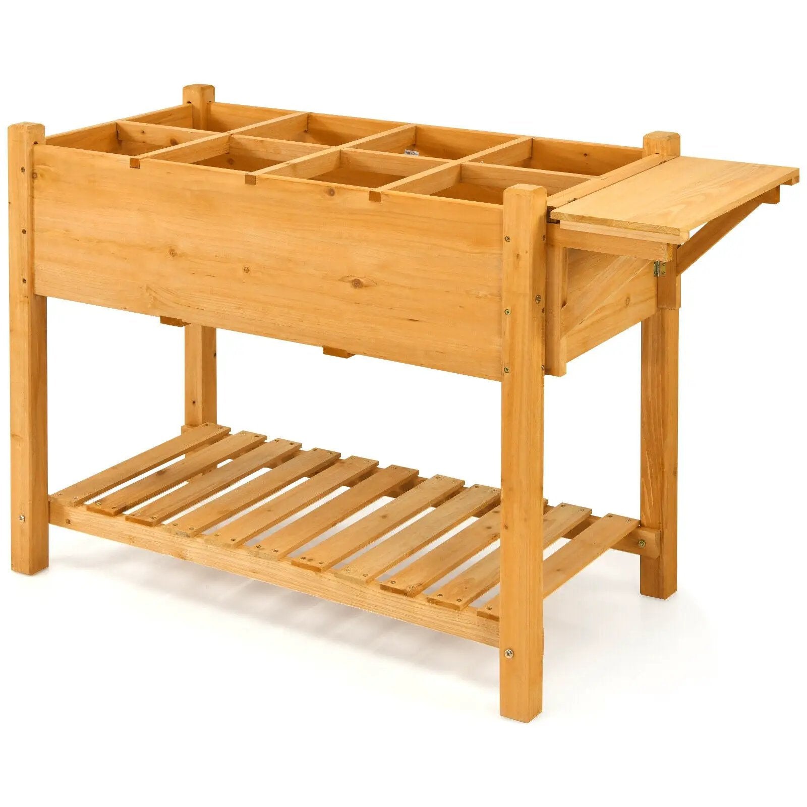Elevated Planter Box Kit with 8 Grids and Folding Tabletop by DirectDeals