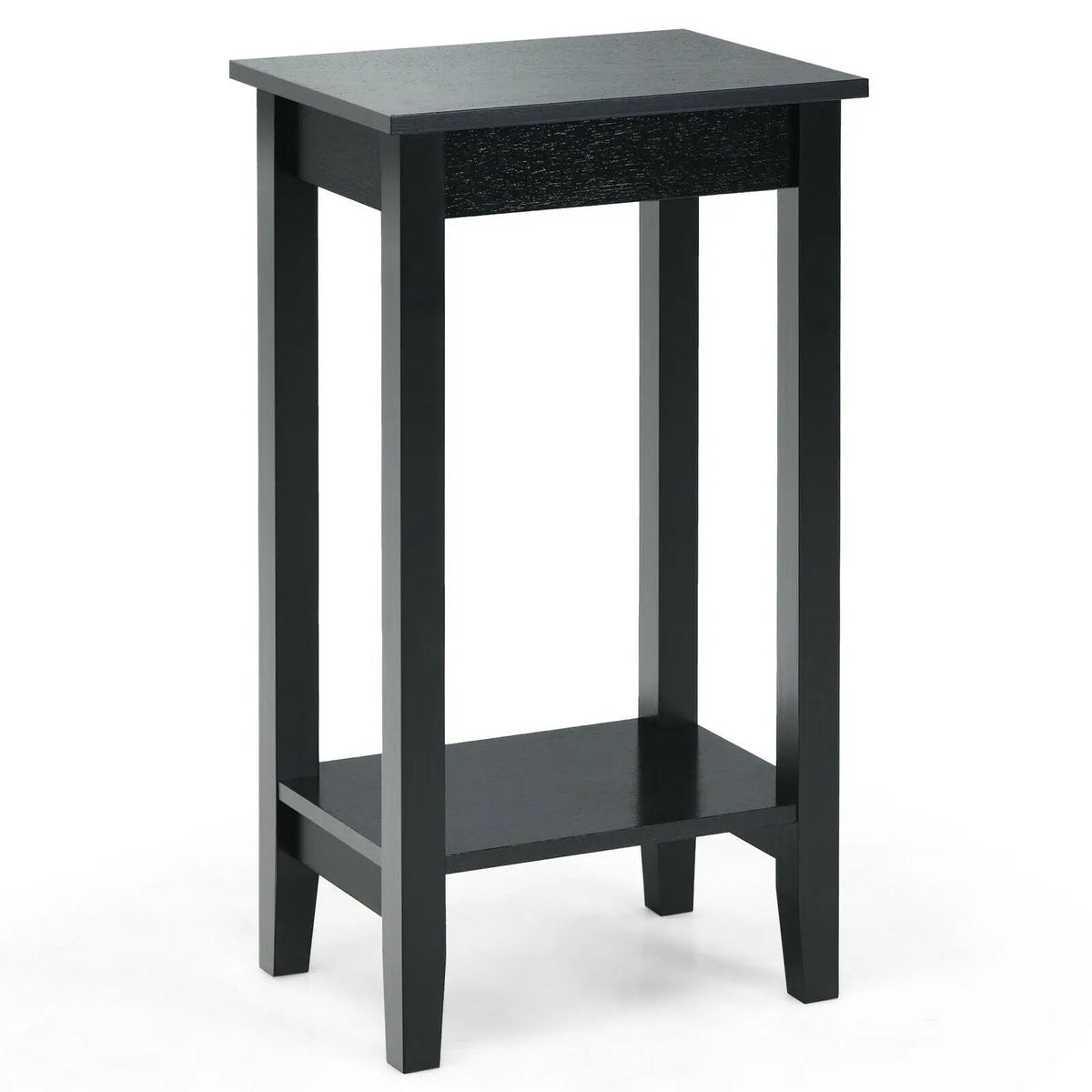 2-Tier Nightstand End Side Wooden Legs Table for Bedroom by DirectDeals