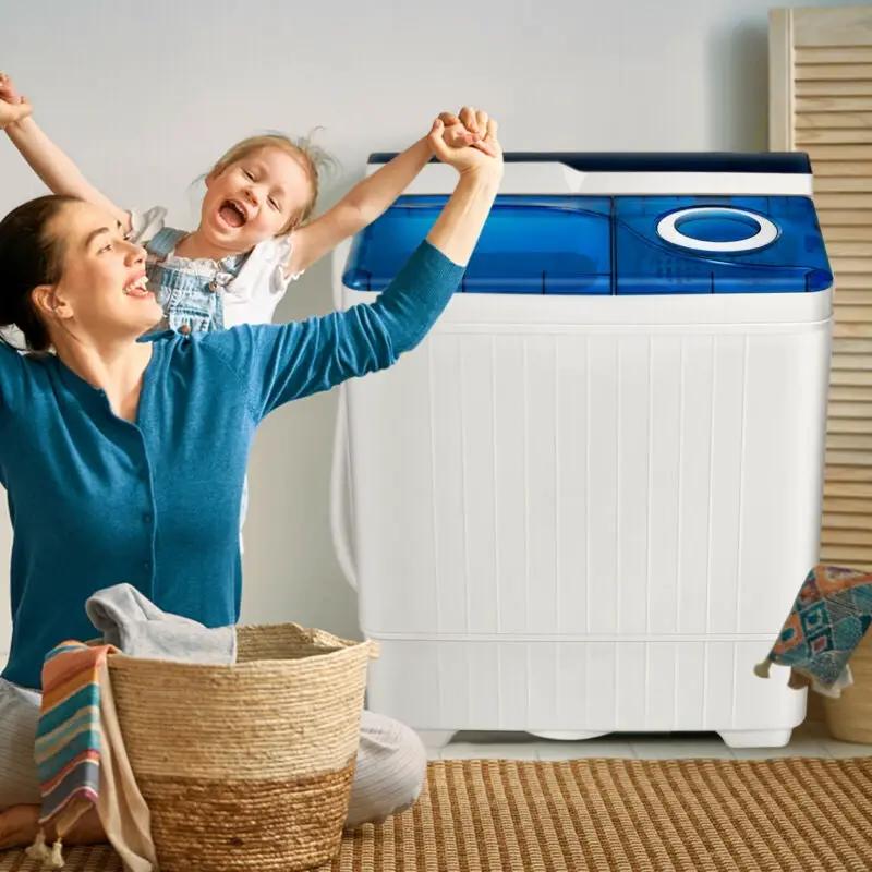 26 Pound Portable Semi-automatic Washing Machine with Built-in Drain Pump by DirectDeals