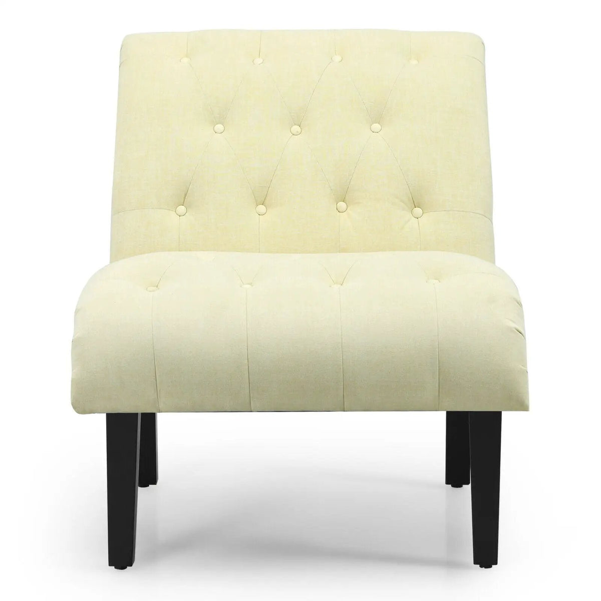 Cotton Linen Fabric Armless Accent Chair with Adjustable Foot Pads by DirectDeals