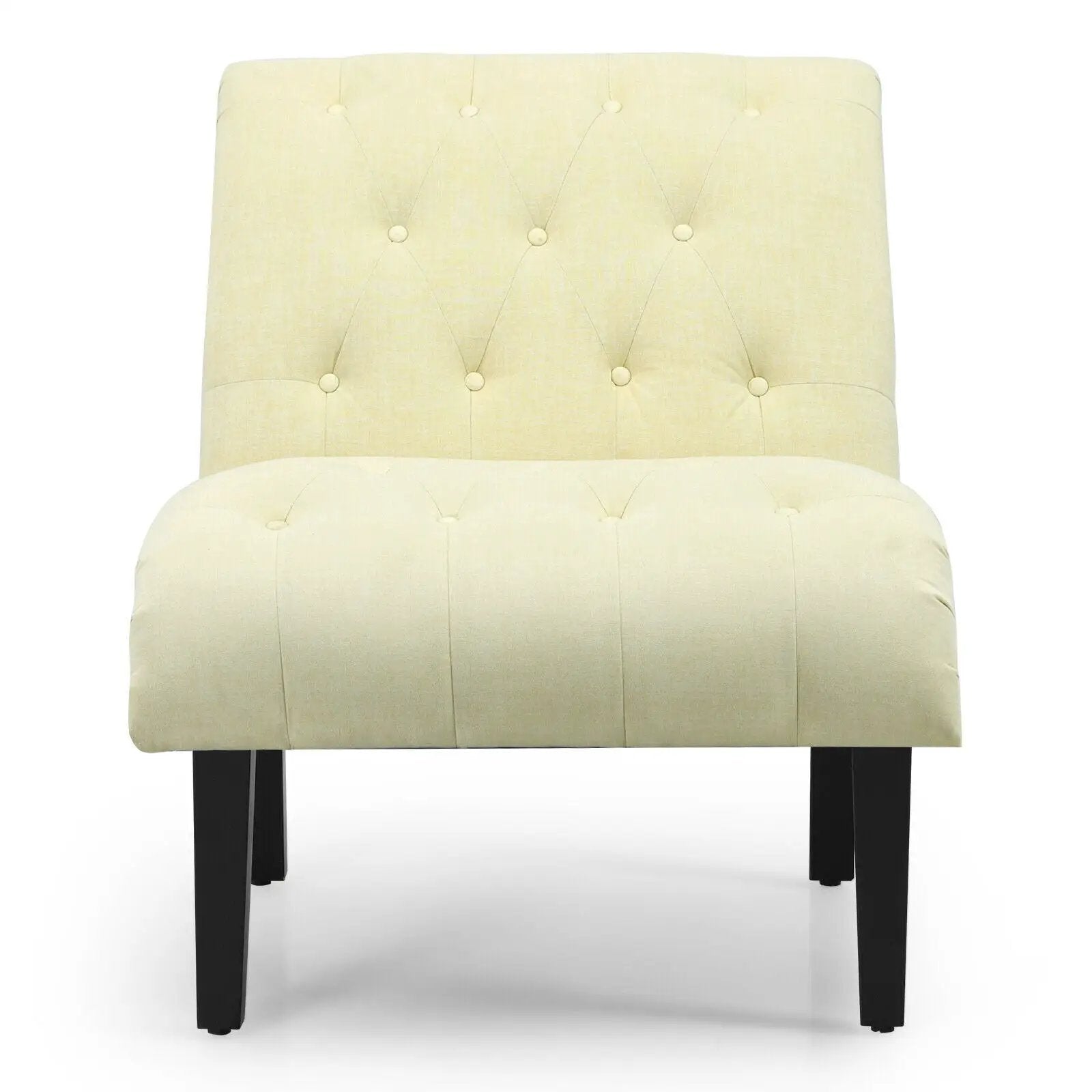 Cotton Linen Fabric Armless Accent Chair with Adjustable Foot Pads by DirectDeals