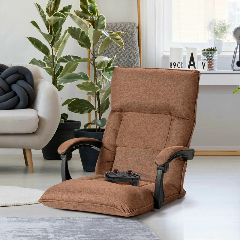 14-Position Adjusting Lazy Sofa Chair with Waist Pillow and Armrests by DirectDeals