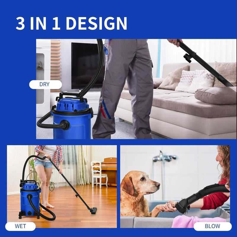 3 in 1 6.6 Gallon 4.8 Peak HP Wet Dry Vacuum Cleaner with Blower by DirectDeals