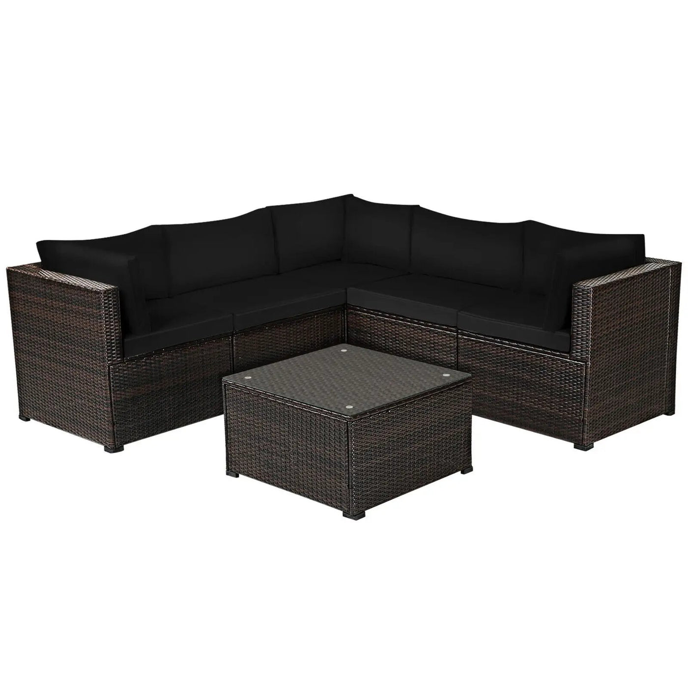 6 Pieces Patio Furniture Sofa Set with Cushions for Outdoor by DirectDeals