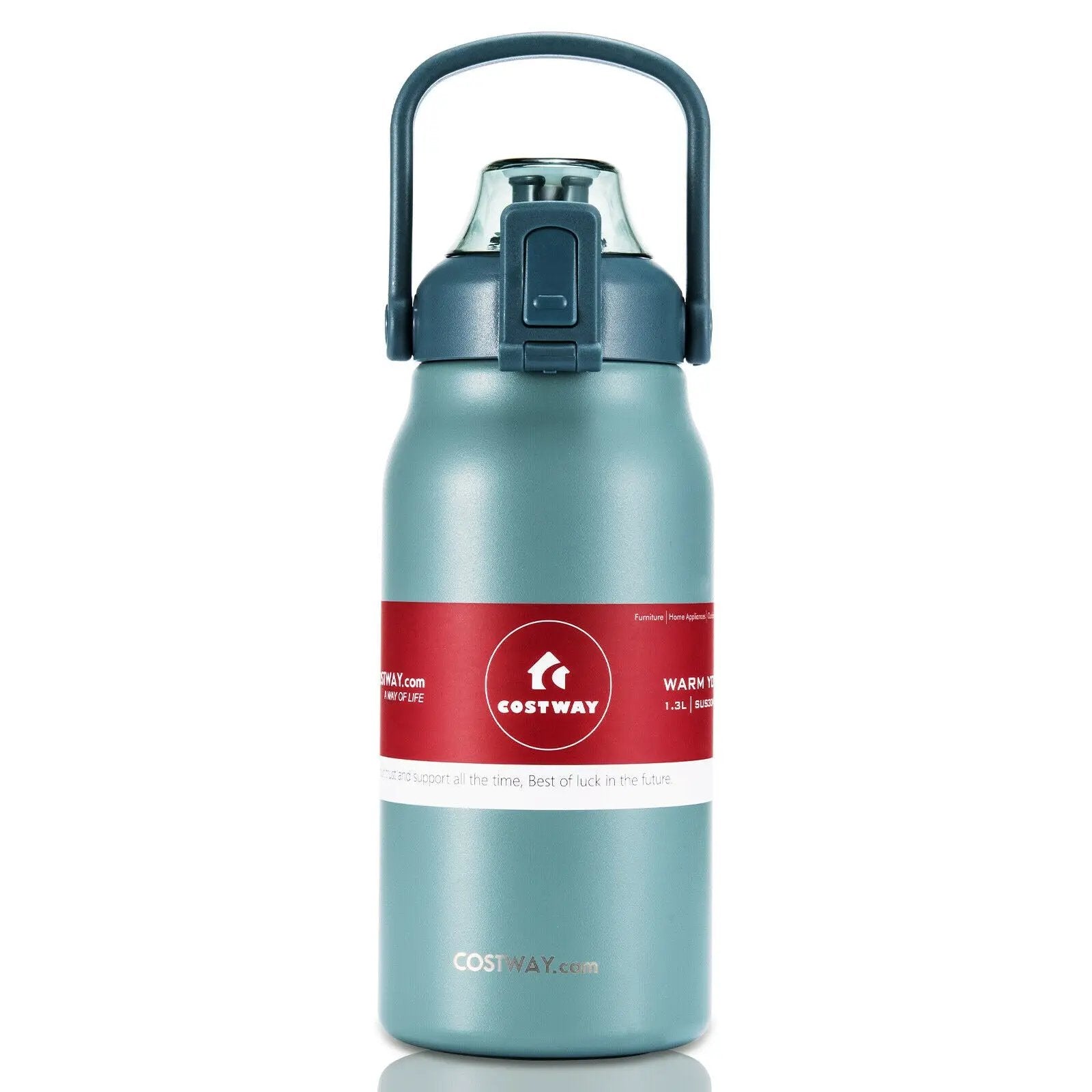 44oz Vacuum Insulated Leakproof Stainless Steel Sports Water Bottle-Gray by DirectDeals