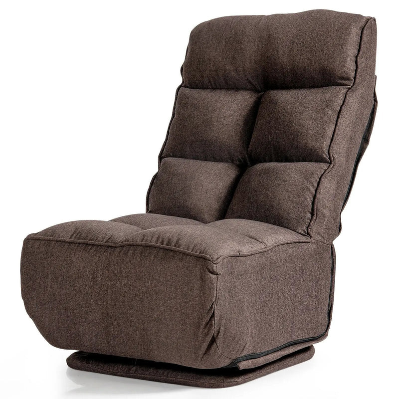 360-Degree Swivel Folding Floor Chair with 6 Adjustable Positions by DirectDeals