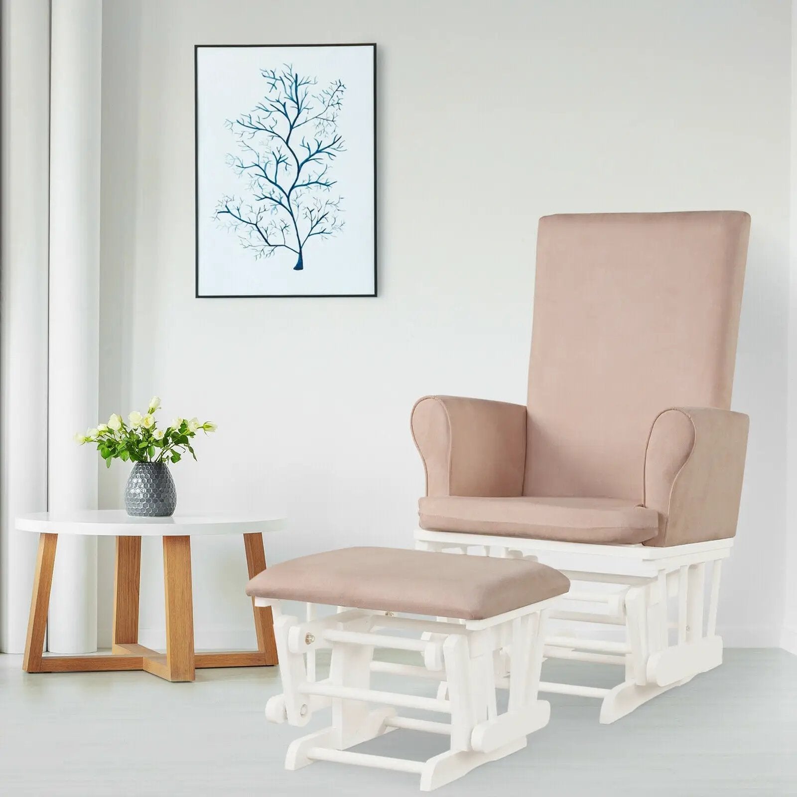 Baby Nursery Relax Rocker Rocking Chair Glider and Ottoman Cushion Set by DirectDeals