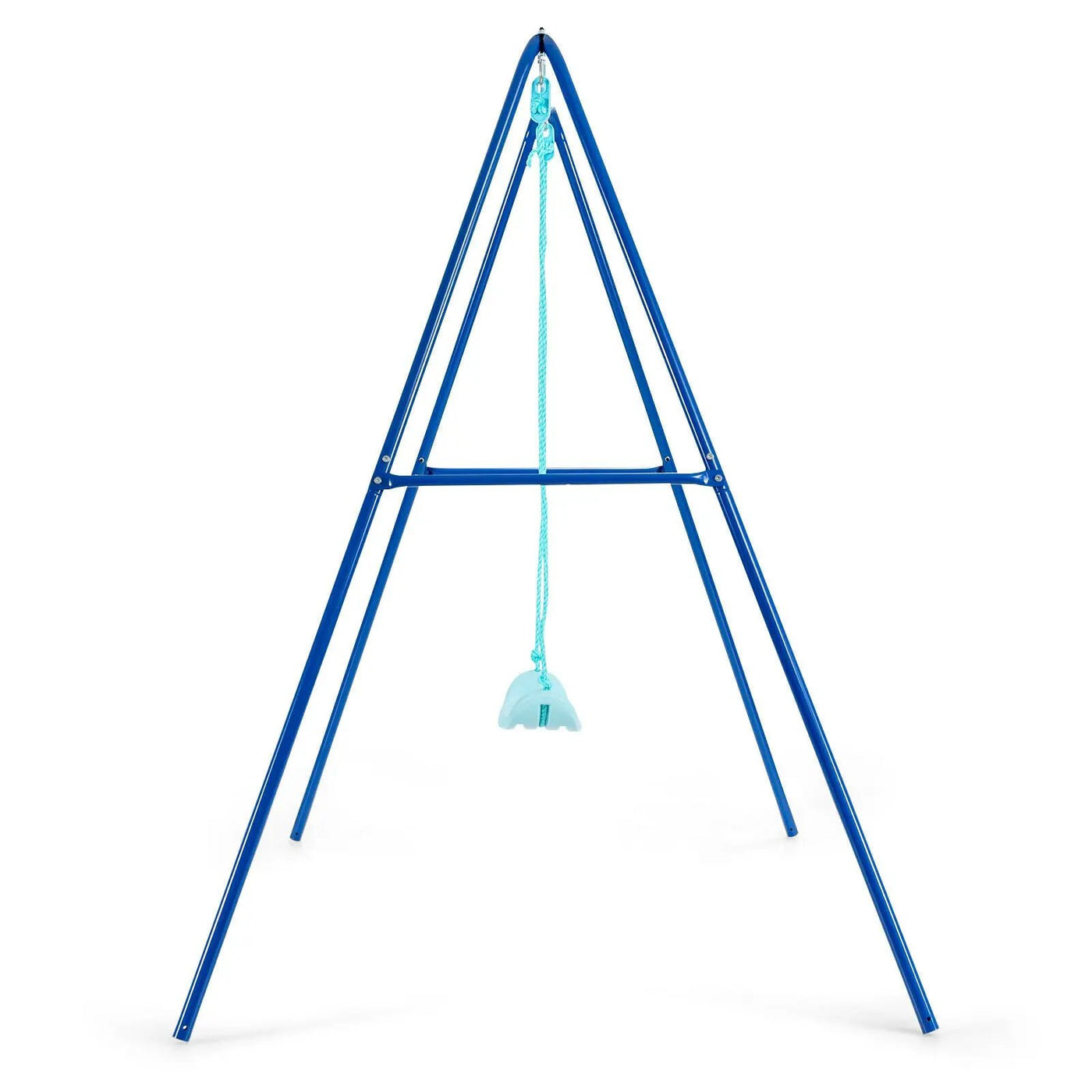 Outdoor Kids Swing Set with Heavy-Duty Metal A-Frame and Ground Stakes by DirectDeals