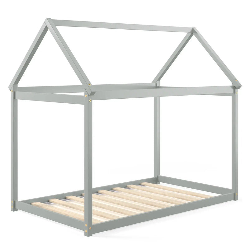 Stable Kids Platform Floor Bed with Roof an by DirectDeals