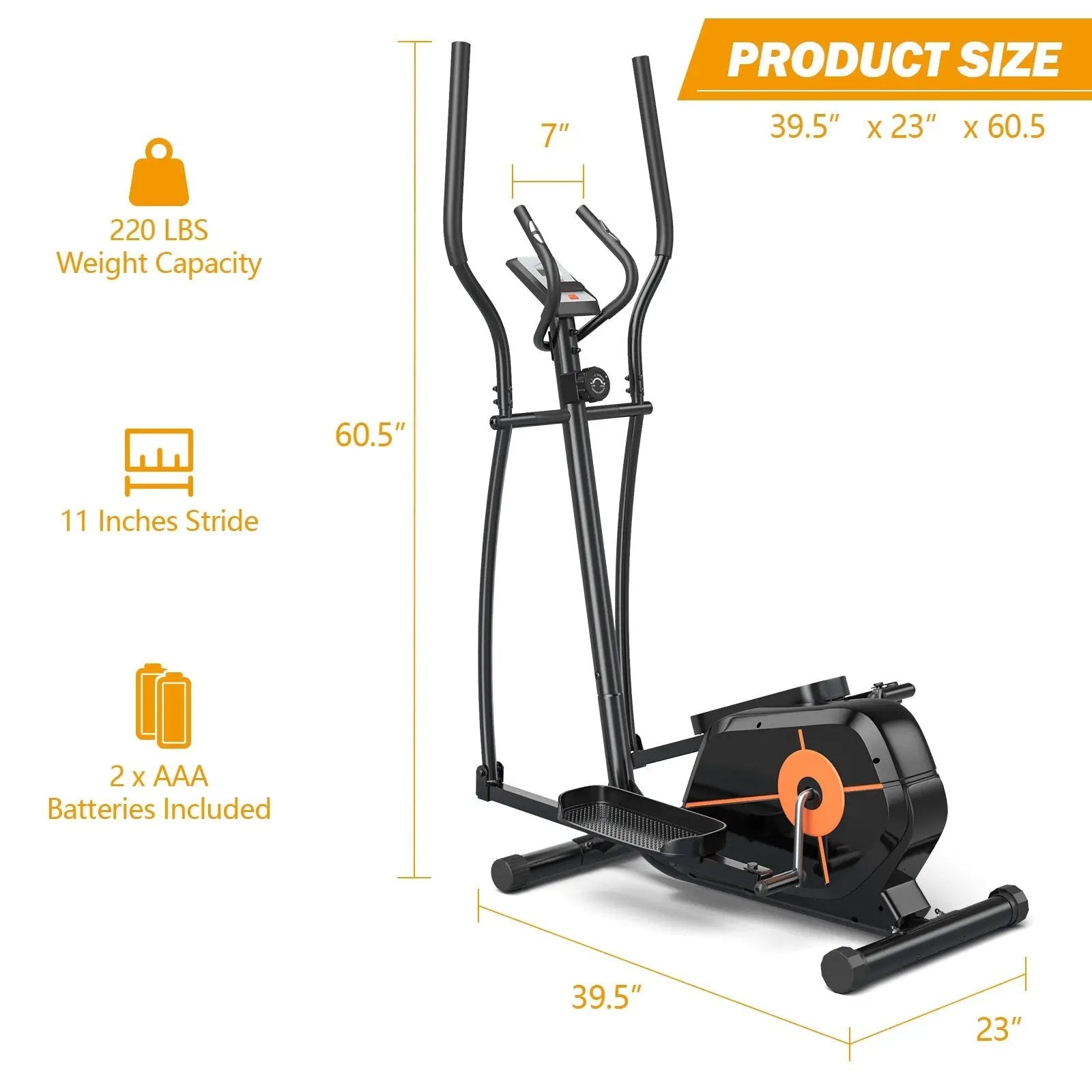 Elliptical Exercise Machine Magnetic Cross Trainer with LCD Monitor by DirectDeals