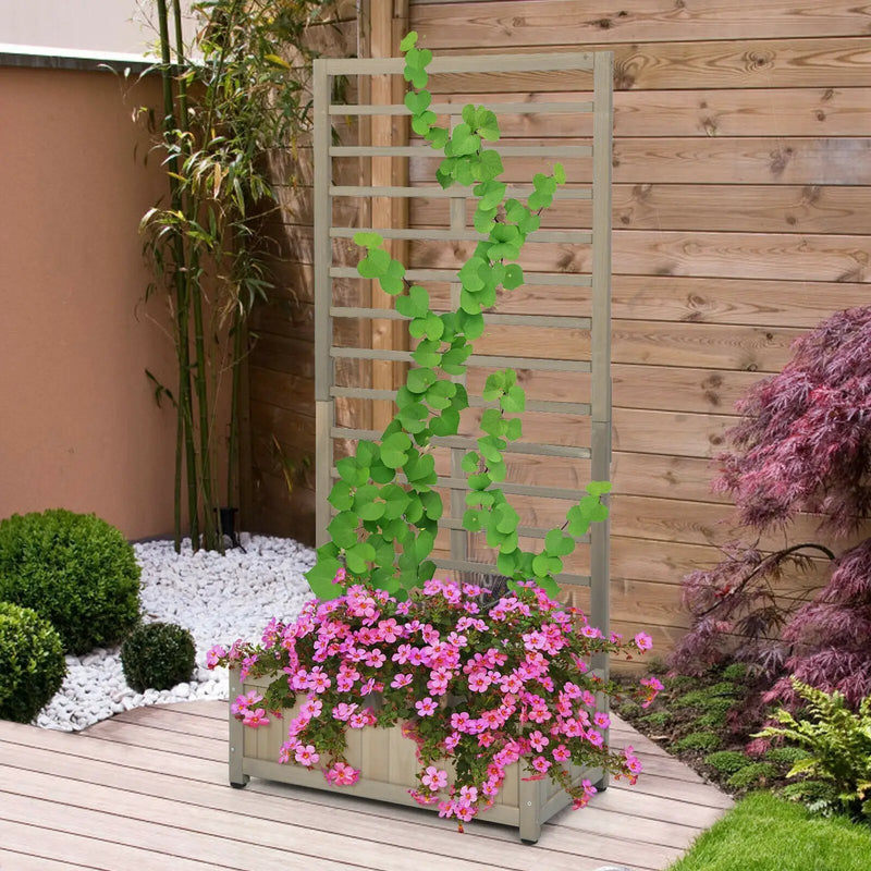 Raised Garden Bed with Trellis for Climbing Plants by DirectDeals