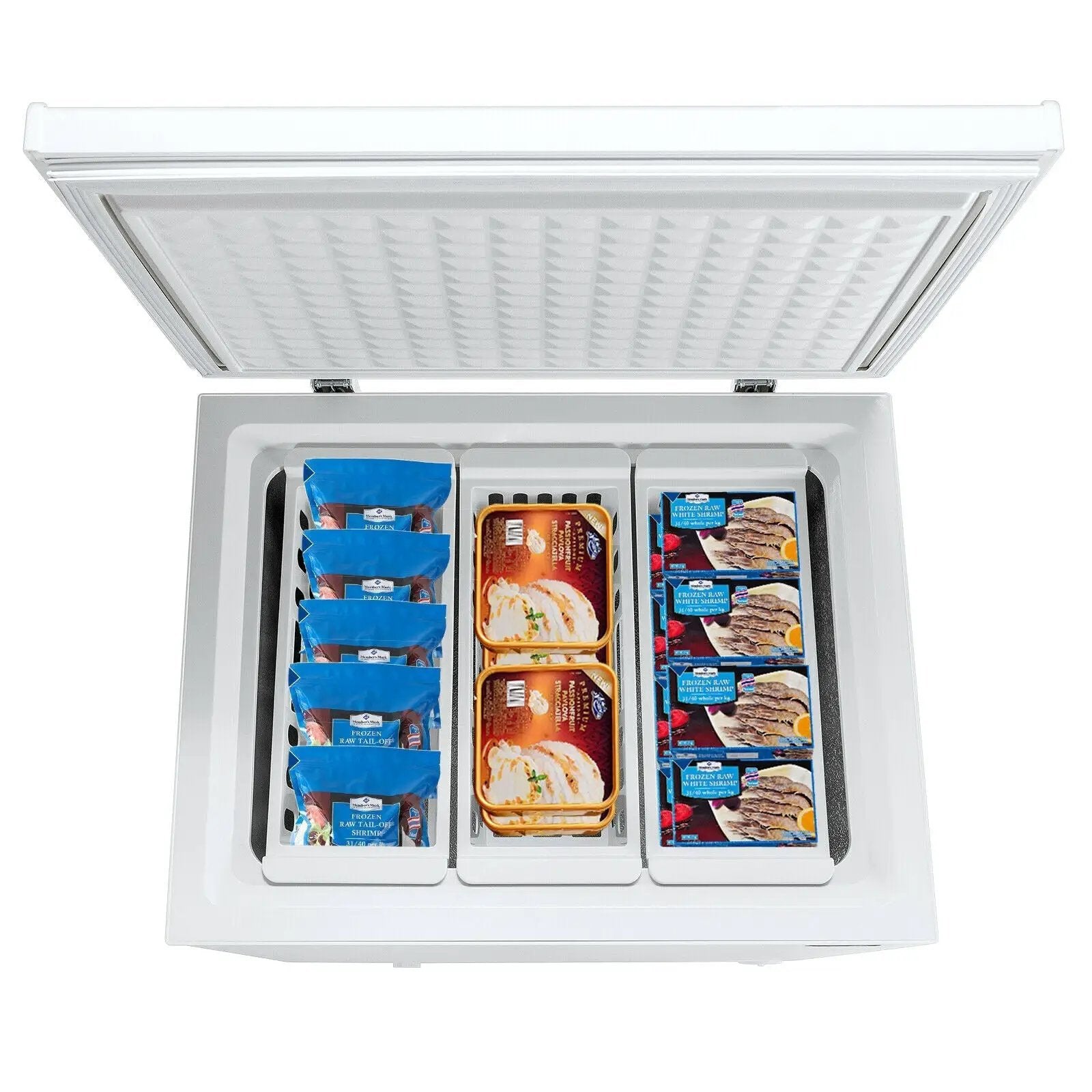 5.2 Cu.ft Chest Freezer Upright Single Door Refrigerator with 3 Baskets-White by DirectDeals