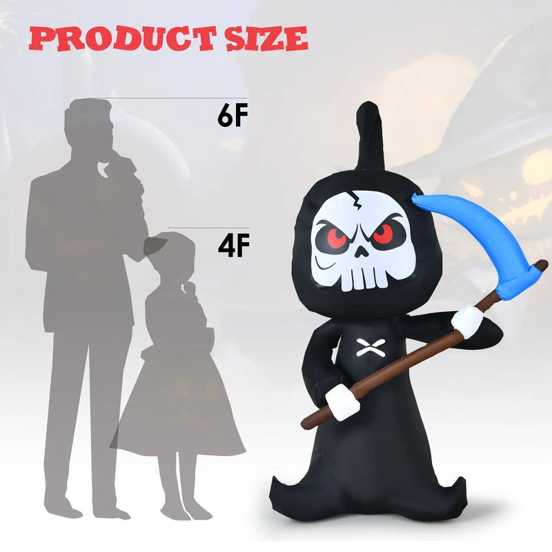 6 Feet Halloween Inflatable Decorations with Built-in LED Lights by DirectDeals