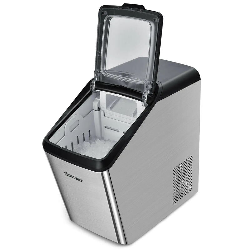Ice Making Machine with 29 Pounds Pebble Ice per Day-Silver by DirectDeals