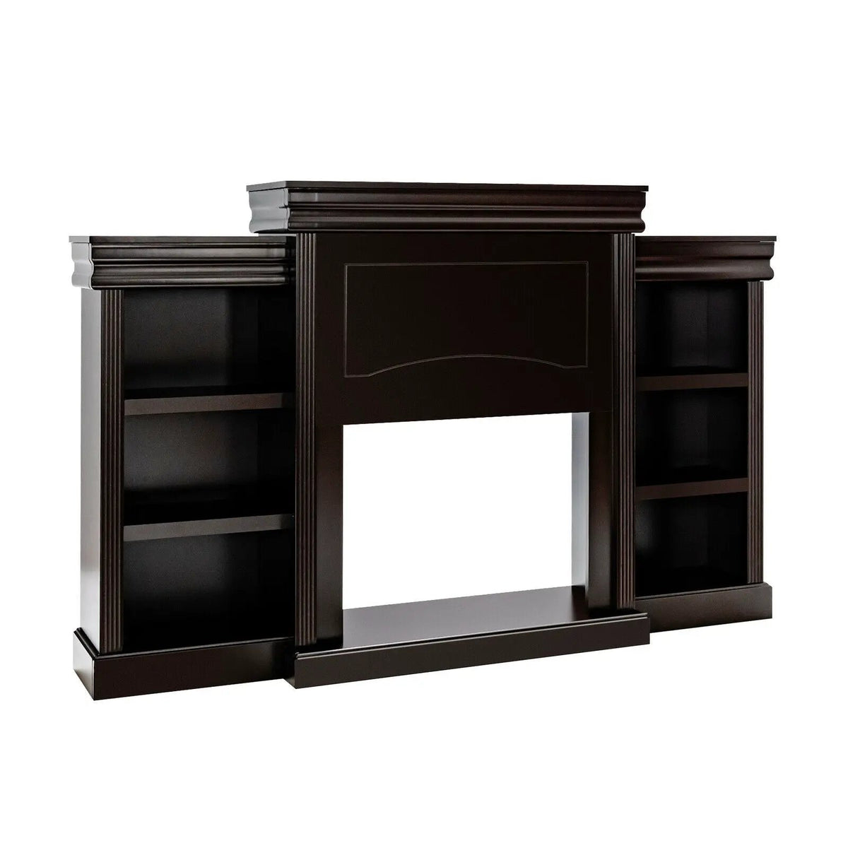 70 Inch Modern Fireplace Media Entertainment Center with Bookcase by DirectDeals
