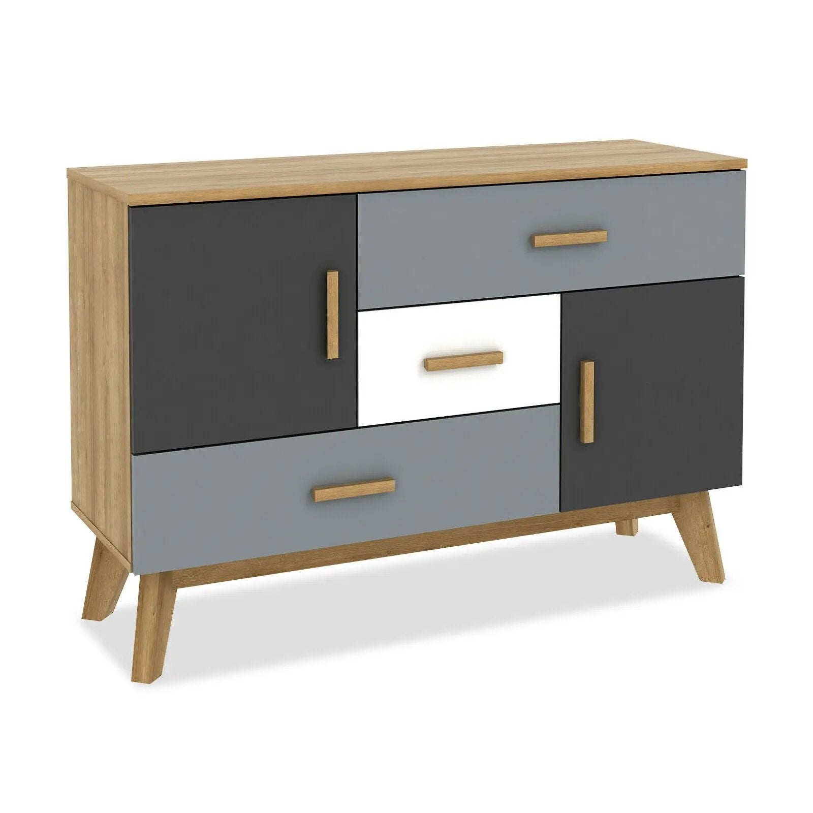 Free-standing Storage Floor Cabinet with 2 Doors and 3 Drawers by DirectDeals
