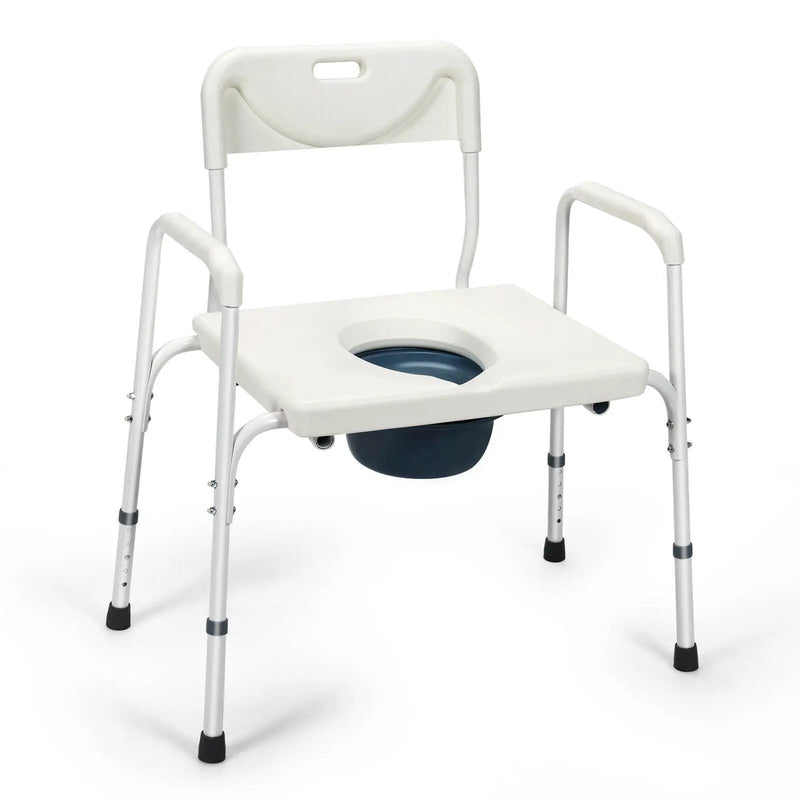 3-in-1 Bedside Commode Portable Toilet with Adjustable Height by DirectDeals