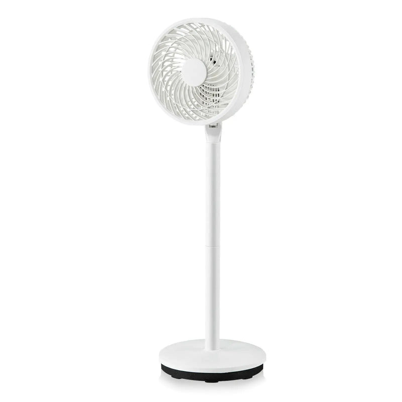 9 Inch Portable Oscillating Pedestal Floor Fan with Adjustable Heights and Speeds-White by DirectDeals