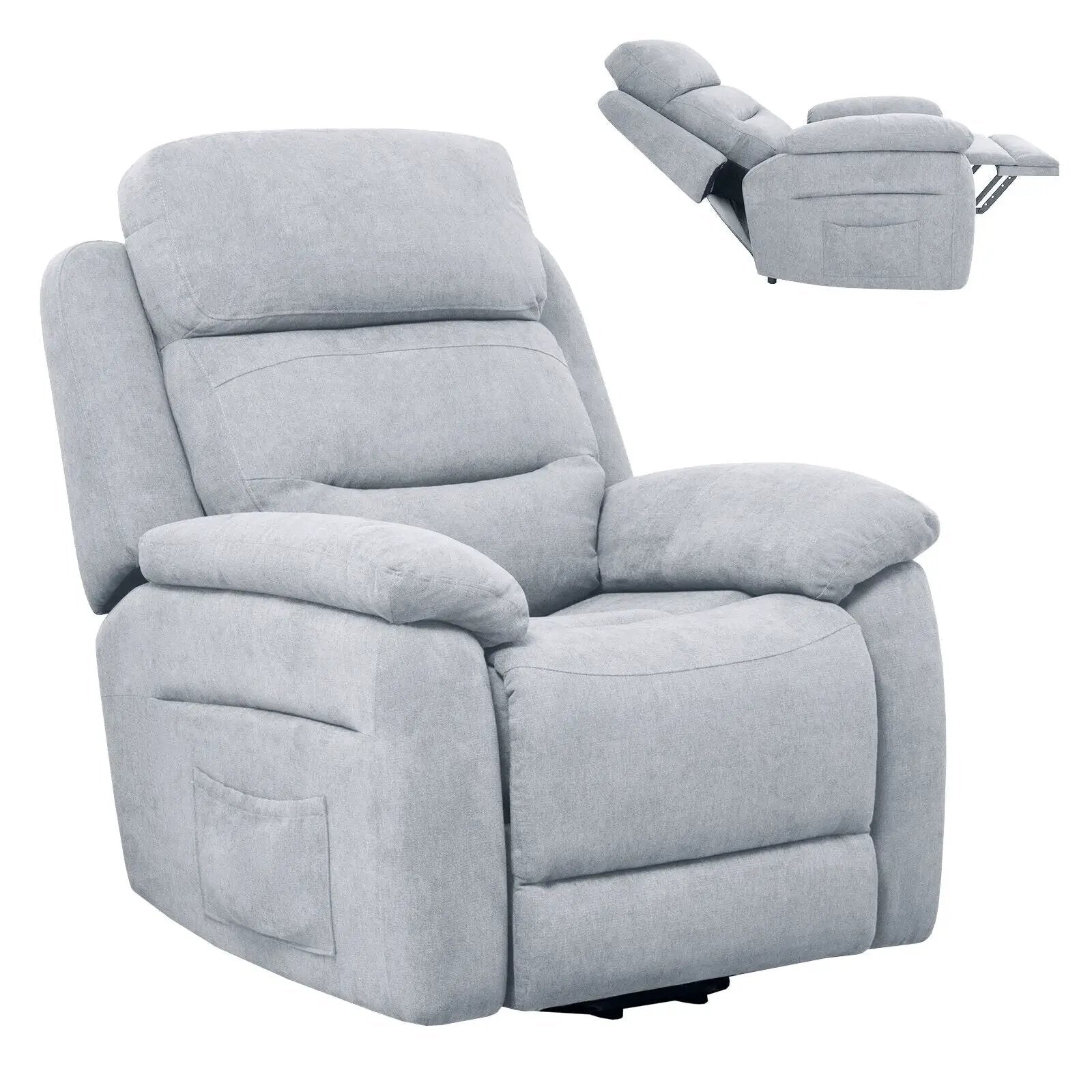 Power Lift Recliner Sofa with Side Pocket and Remote Control by DirectDeals