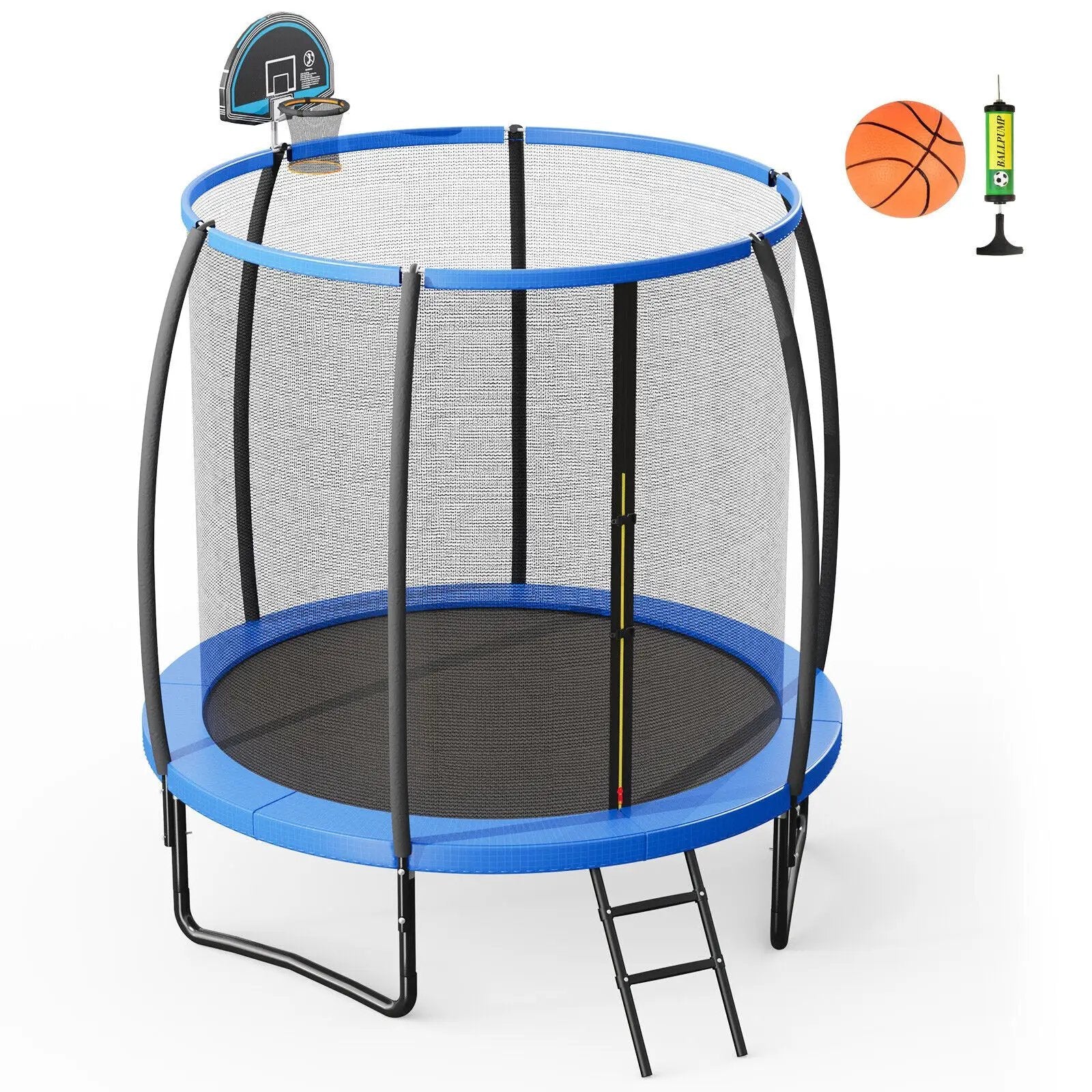 8/10 Feet Recreational Trampoline with Basketball Hoop by DirectDeals