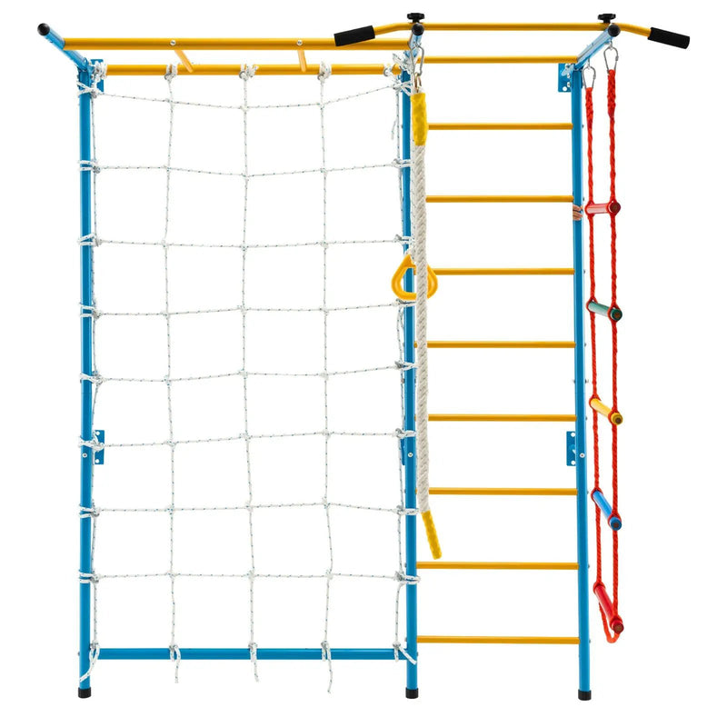 7 In 1 Kids Indoor Gym Playground Swedish Wall Ladder for Solid Wall-Yellow by DirectDeals