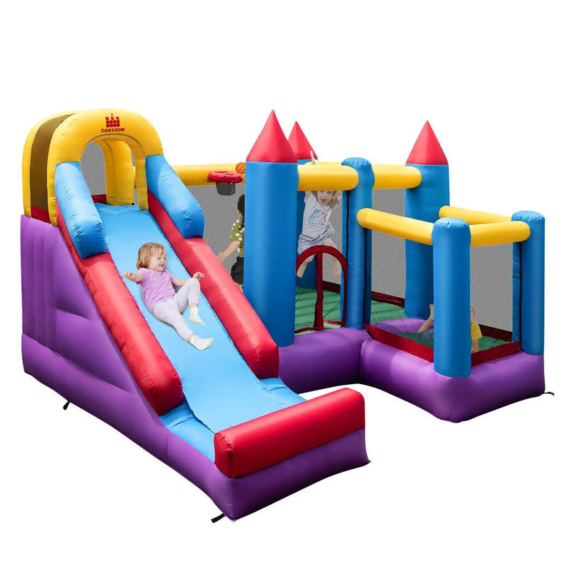 5-in-1 Inflatable Bounce House with 735W Blower and 50 Ocean Balls by DirectDeals