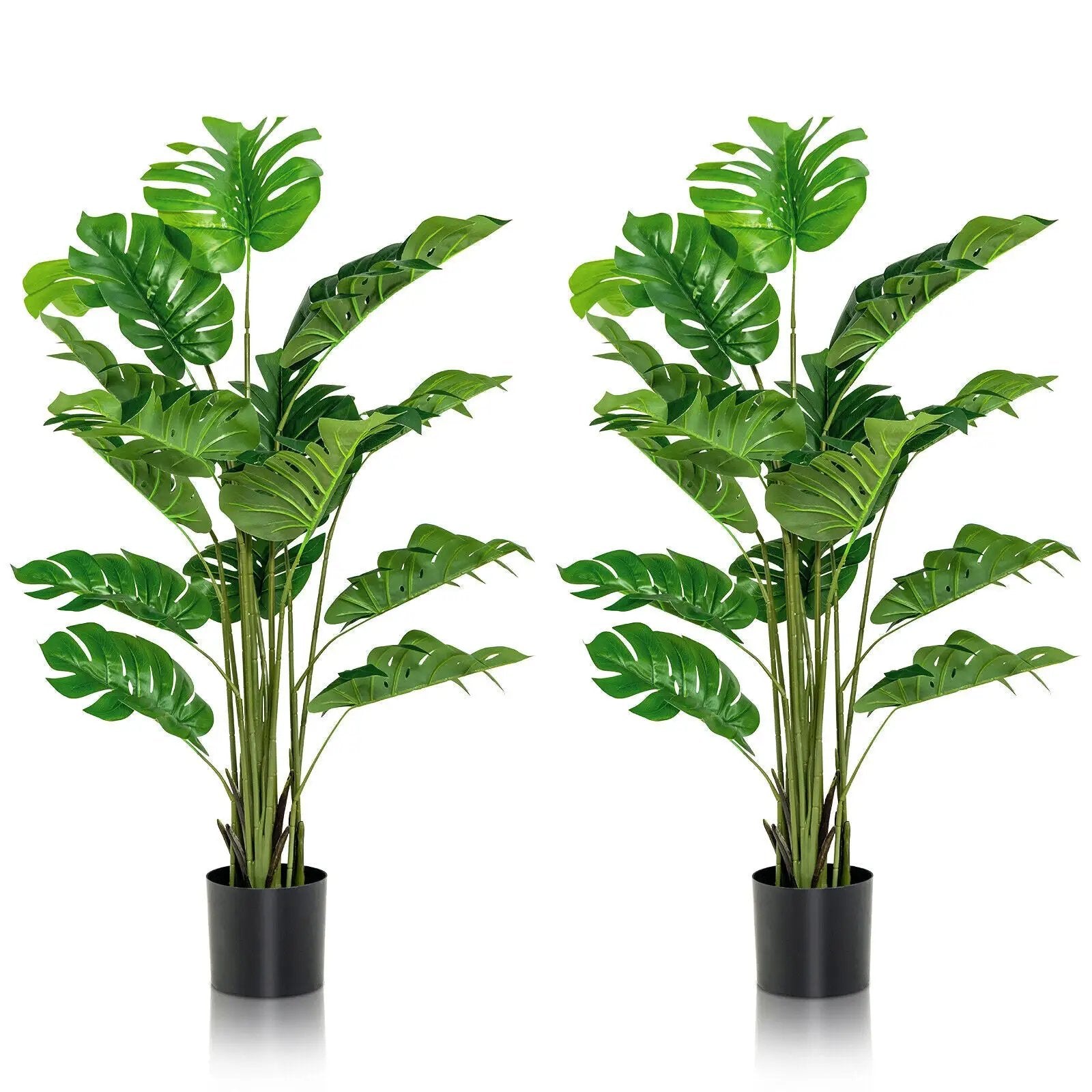2 Pieces 5 Feet Artificial Monstera Tree Set by DirectDeals