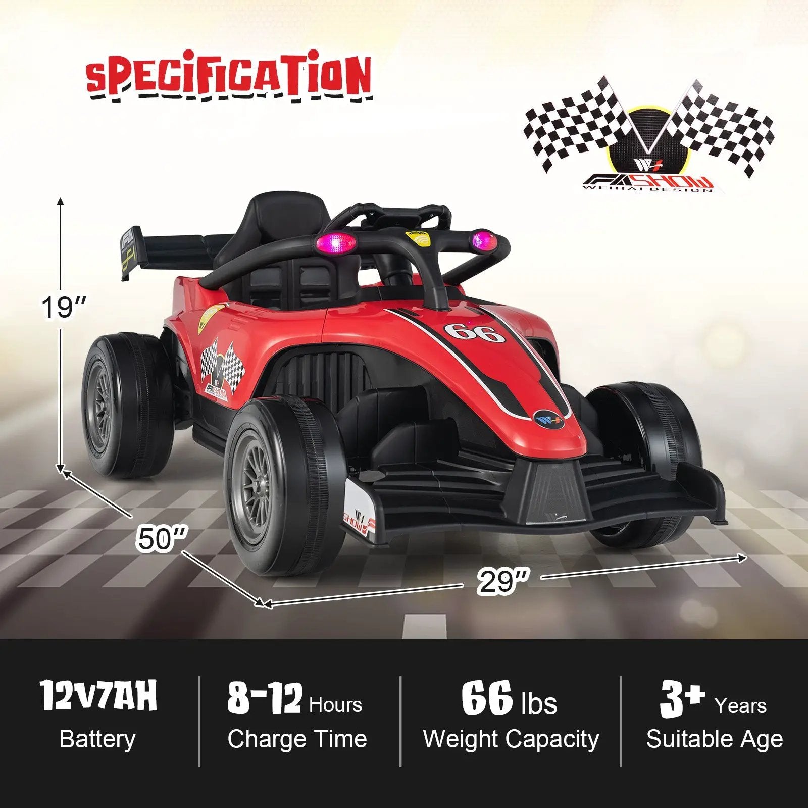 12V Kids Ride on Electric Formula Racing Car with Remote Control by DirectDeals