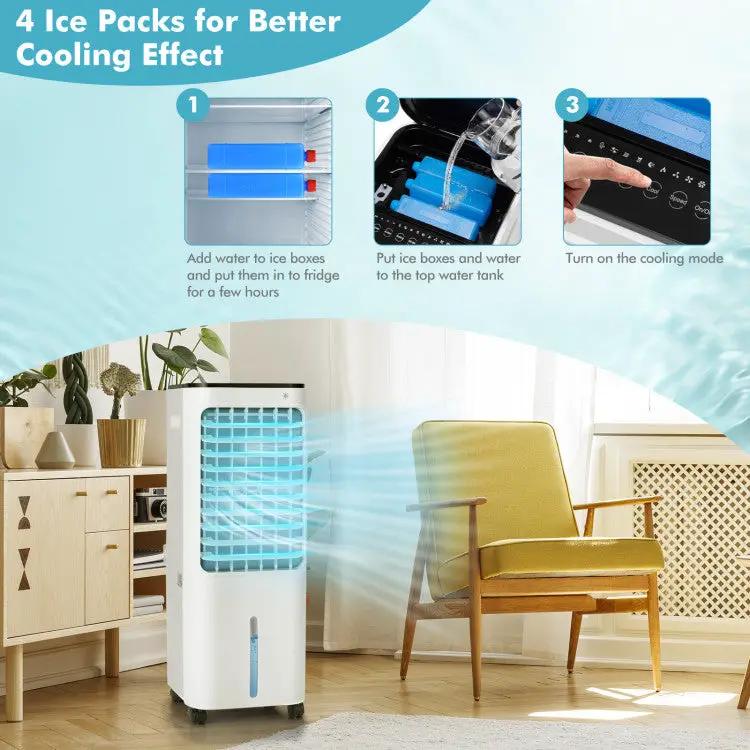 4-in-1 Air Cooler - 12L Tank & 4 Ice Packs by DirectDeals