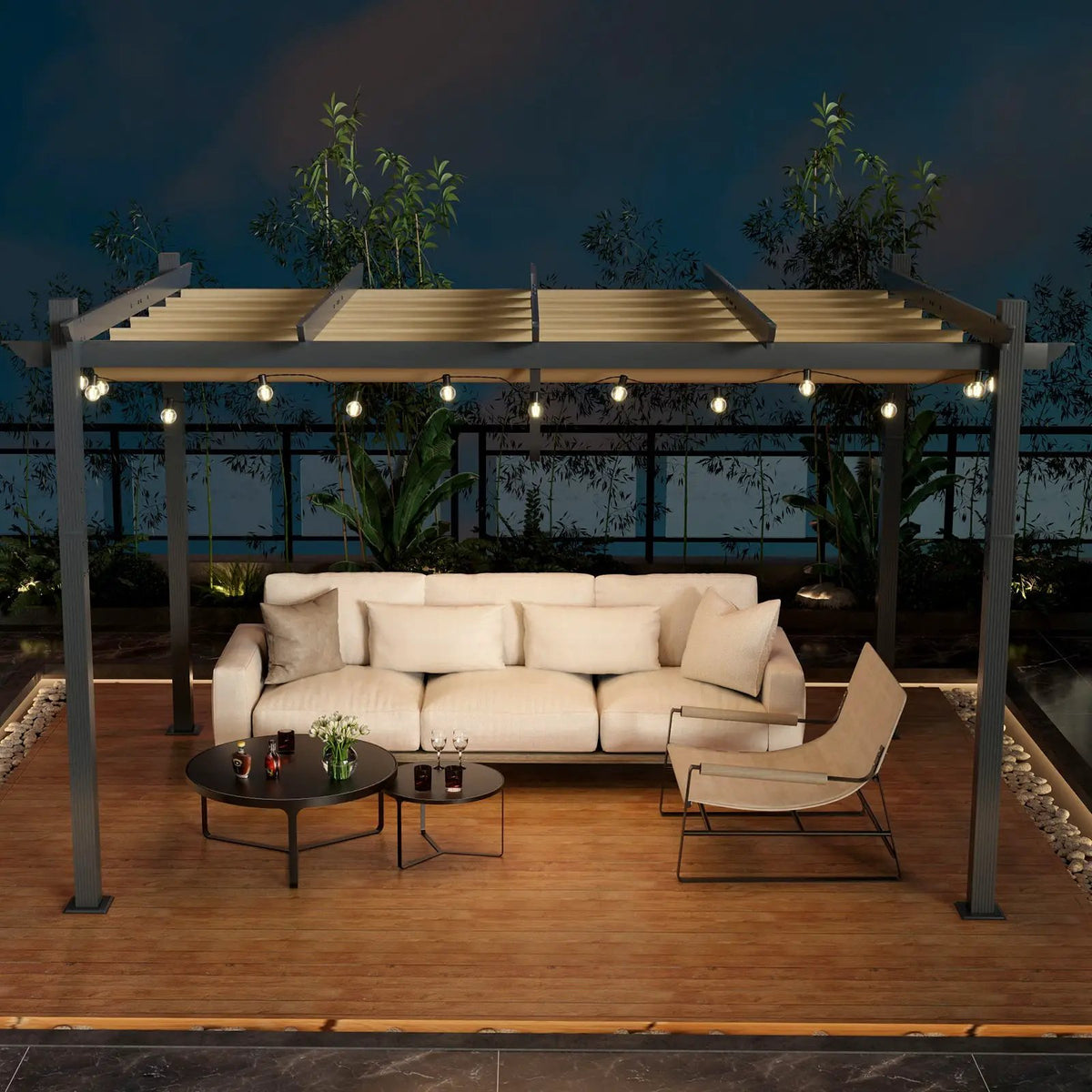 10 x 13 Feet Outdoor Aluminum Retractable Pergola Canopy Shelter by DirectDeals