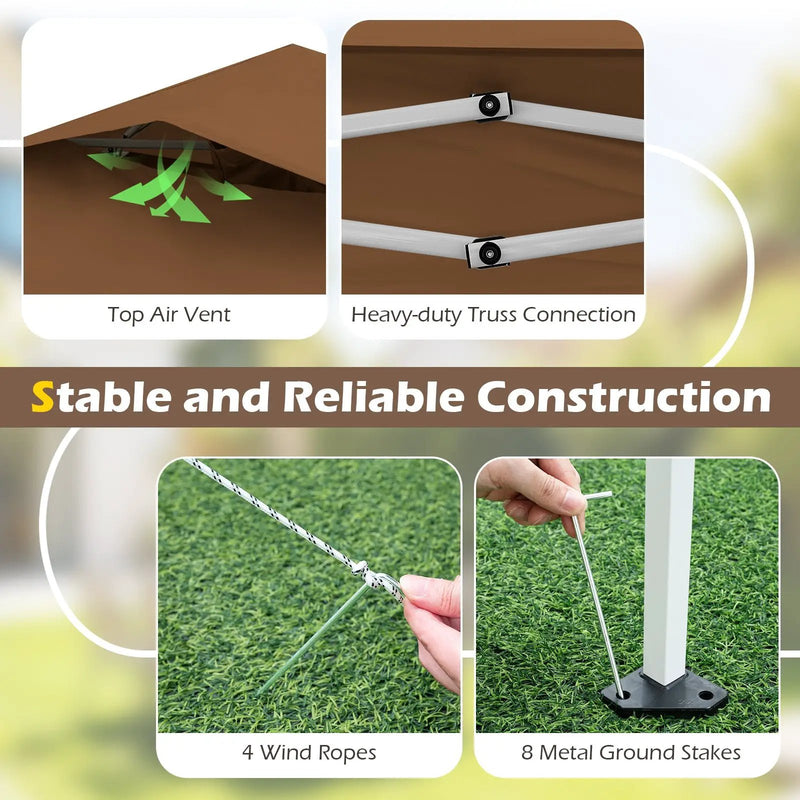 11.5 x 11.5 FT Pop-up Canopy Instant One-Person Setup with Mesh Screen Netting by DirectDeals