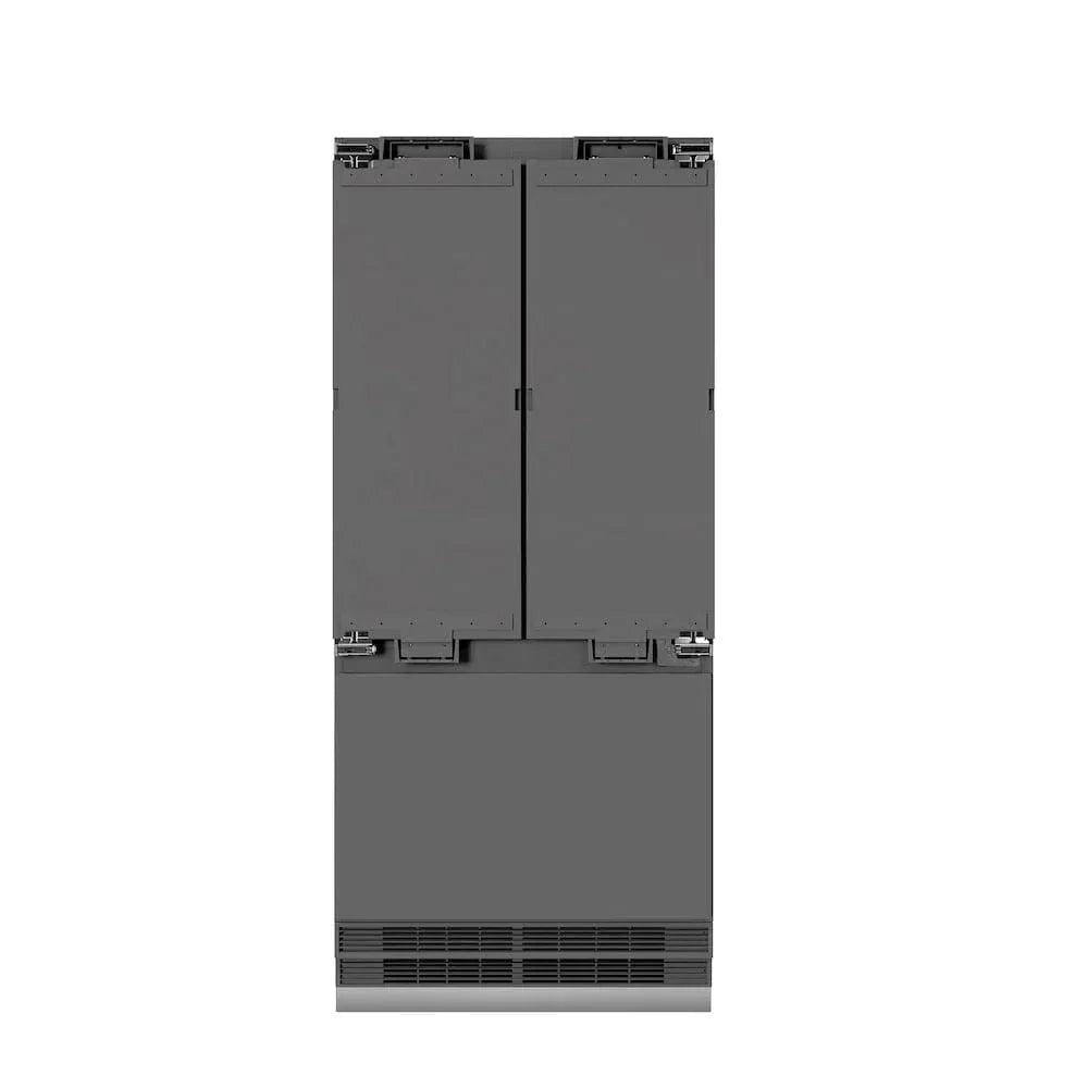 ZLINE 36" Panel Ready Built-In Bottom Freezer Refrigerator,Water Dispenser, Ice Maker,Graphite Gray, Gold GRBIVZ-36-G by Farmhouse Kitchen and Bath