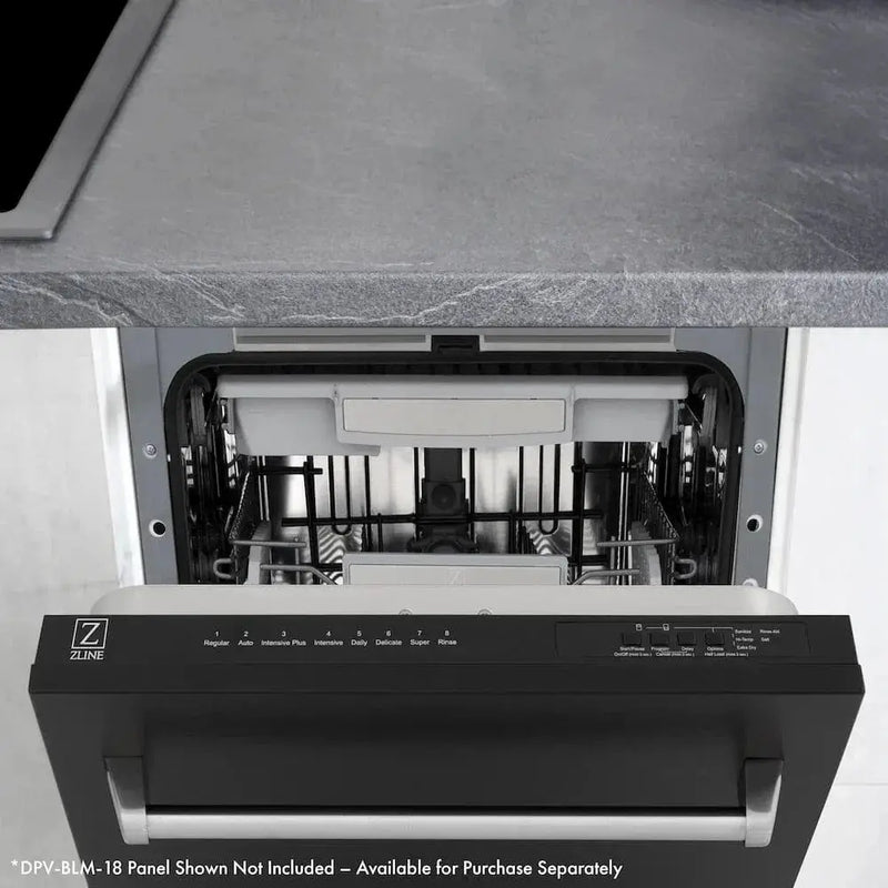 ZLINE Autograph 18" Dishwasher Stainless, Matte Black DWVZ-18-MB by Farmhouse Kitchen and Bath