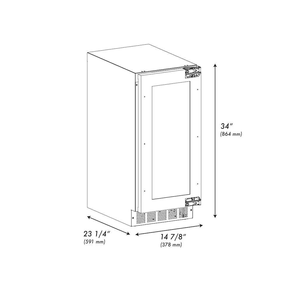 ZLINE 15" Touchstone Clear Cube Ice Maker Drain Pump Panel Ready Door Polished Gold Door ICCDPZ-15-G by Farmhouse Kitchen and Bath
