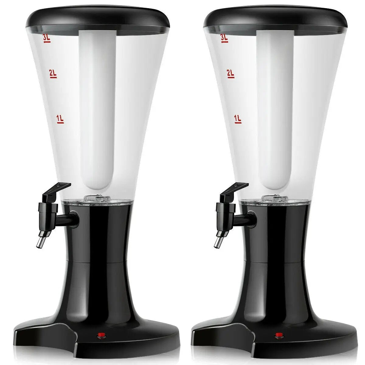 Set of 2 3L Draft Beer Tower Dispenser with LED Lights by DirectDeals