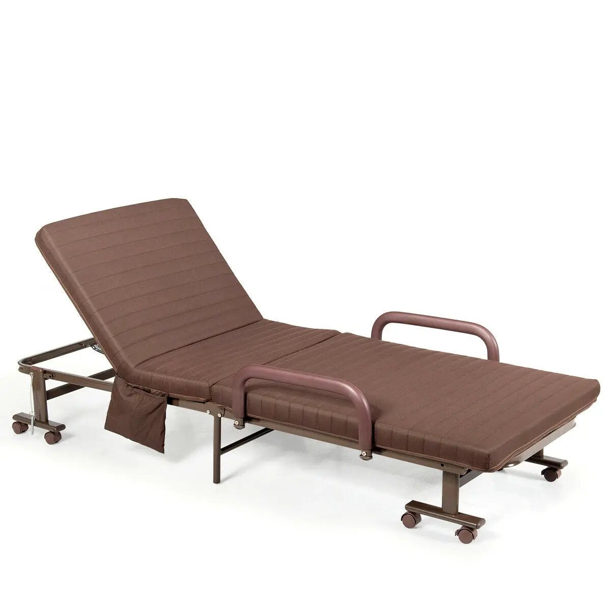 Adjustable Folding Guest Bed Frame with Mattress and Wheels by DirectDeals