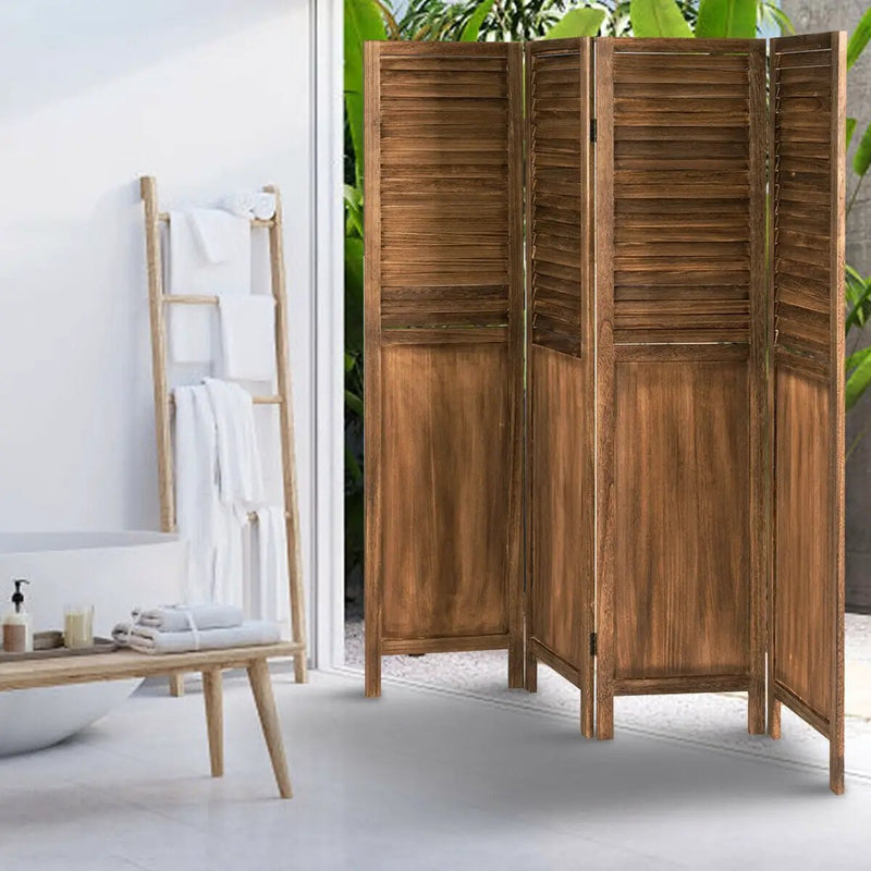 5.6 Ft Tall 4 Panel Folding Privacy Room Divider by DirectDeals