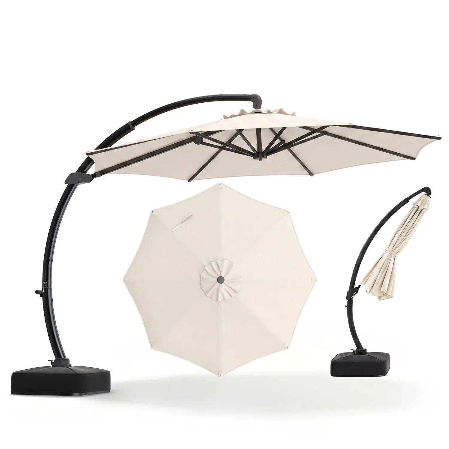 11 FT Cantilever Patio Umbrella with Base and 360° Rotation by DirectDeals